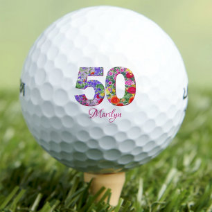 50歳モダンの誕生日ゴルフボールフローラ番号 ゴルフボール