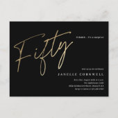 50歳モダンの誕生日シンプルのスタイリッシュスクリプエレガントト インビテーションポストカード (正面)
