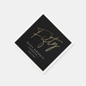 50歳モダンの誕生日シンプルのスタイリッシュスクリプエレガントト スタンダードカクテルナプキン (角)