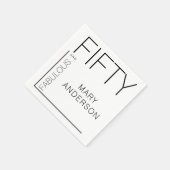 50歳モダンの誕生日パはっきりしたーティー スタンダードカクテルナプキン (角)