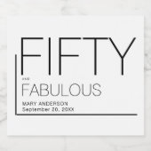 50歳モダンの誕生日パはっきりしたーティー スパークリングワインラベル (シングルラベル)