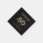 50歳モダンの誕生日パーティーに古典的な応援 スタンダードカクテルナプキン (角)