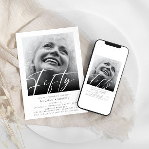 50歳モダンの誕生日パーティーの招待 招待状