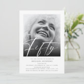 50歳モダンの誕生日パーティーの招待 招待状 (スタンド正面)