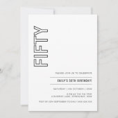 50歳モダンの誕生日パーティーへの招待 招待状 (正面)