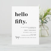 50歳モダンの誕生日パーティーへの招待 招待状 (スタンド正面)