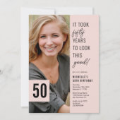 50歳モダンの誕生日パーティーへの招待 招待状 (正面)