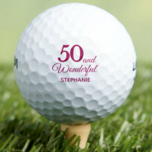 50歳モダンの誕生日パーティーシンプルのピンクゴルフボール ゴルフボール
