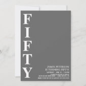 50歳モダンの誕生日パーティー 招待状 (正面)