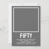 50歳モダンの誕生日パーティー 招待状 (正面)