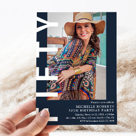 50歳モダンの誕生日パーティー 招待状