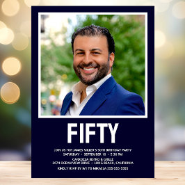 50歳モダンの誕生日パーティー 招待状