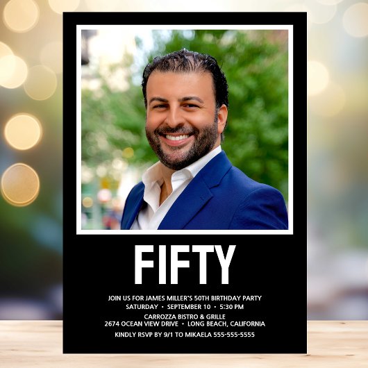 50歳モダンの誕生日パーティー 招待状
