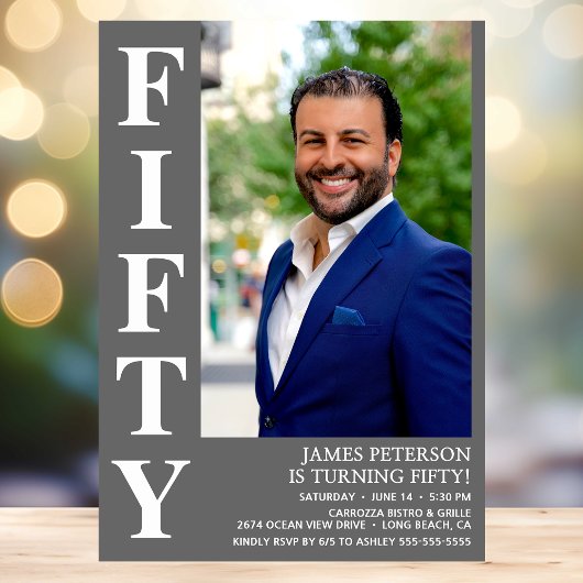 50歳モダンの誕生日パーティー 招待状