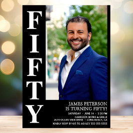 50歳モダンの誕生日パーティー 招待状