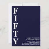 50歳モダンの誕生日パーティー 招待状 (正面)