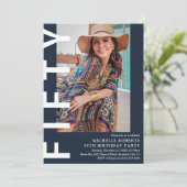 50歳モダンの誕生日パーティー 招待状 (スタンド正面)