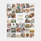 50歳モダンの誕生日フォトス数々のクリフトフリース フリースブランケット (正面)