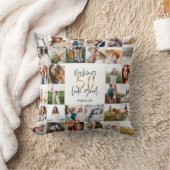 50歳モダンの誕生日数々の写真スクリプトのギフト投げ クッション (ブランケット)