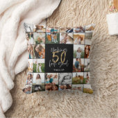 50歳モダンの誕生日数々の写真スクリプトギフト クッション (ブランケット)