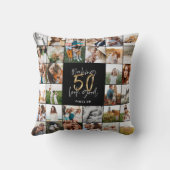 50歳モダンの誕生日数々の写真スクリプトギフト クッション (裏面)