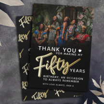 50歳モダンの金ゴールドブラック50回の文字