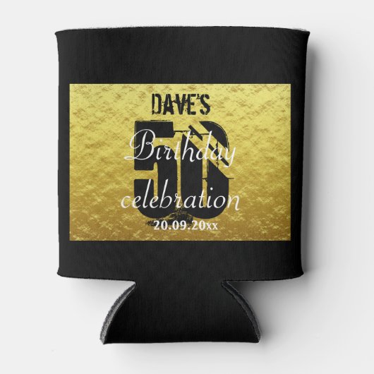 50歳モダンパーソナライズされたの誕生日パーティー 缶クーラー (正面)