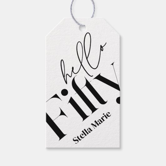 50歳モダンミニマルエレガントの誕生日 ギフトタグ (正面)