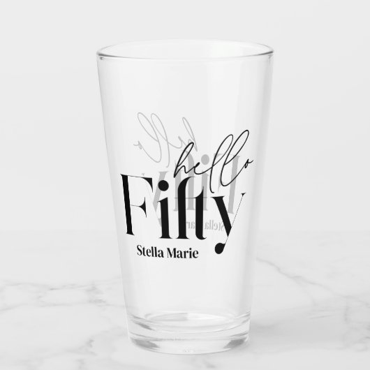50歳モダンミニマルエレガントの誕生日 タンブラーグラス (裏面)