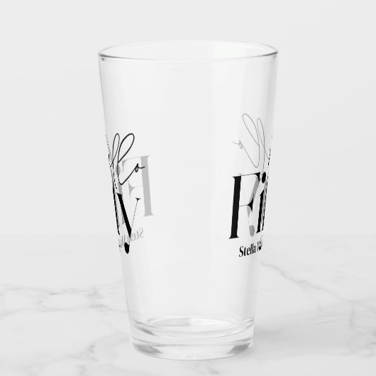 50歳モダンミニマルエレガントの誕生日 タンブラーグラス (左)