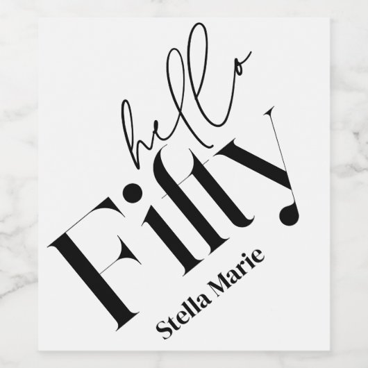 50歳モダンミニマルエレガントの誕生日 ワインラベル (シングルラベル)