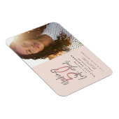 50歳モダン誕生日シックタイポグラフィバラ金ゴールド マグネット (右側)