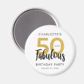 50歳モダン誕生日パーティースクリプトカスタムスワッグ マグネット (正面/裏面)
