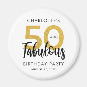 50歳モダン誕生日パーティースクリプトカスタムスワッグ マグネット