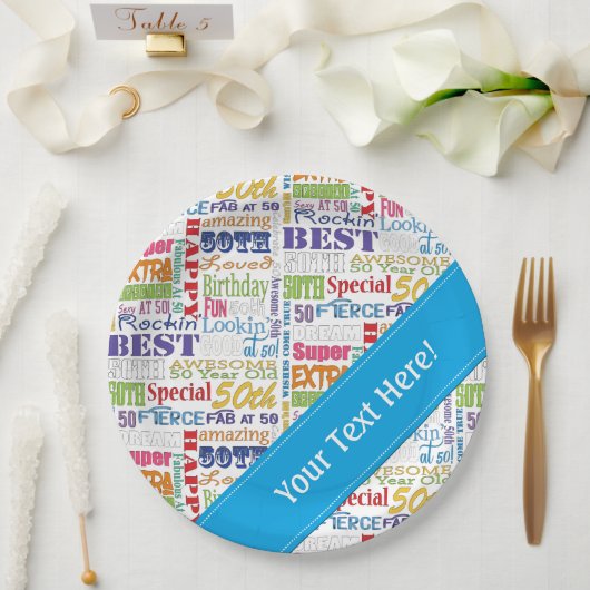 50歳ユニークの誕生日プレゼント ペーパープレート (ウェディング)