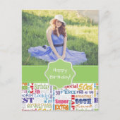 50歳ユニークの誕生日プレゼント ポストカード (正面)