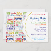 50歳ユニークの誕生日プレゼント 招待状 (正面)