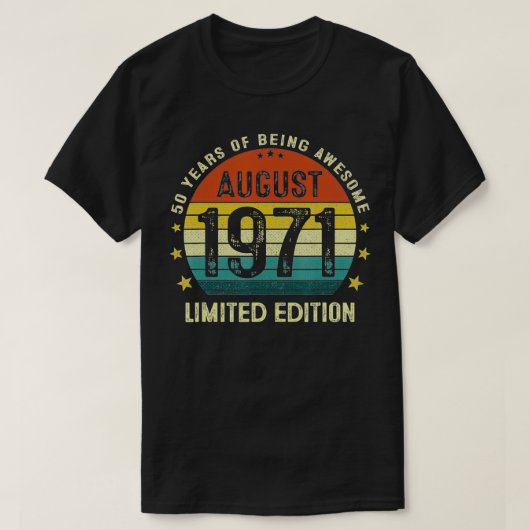 50歳ヴィンテージ威厳がある1971年限定版50 Tシャツ (デザイン正面)