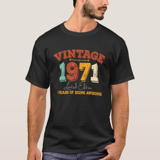 50歳ヴィンテージ1971 50誕生日 Tシャツ (正面)