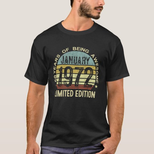50歳ヴィンテージ1972年限定版50th Bir Tシャツ (正面)