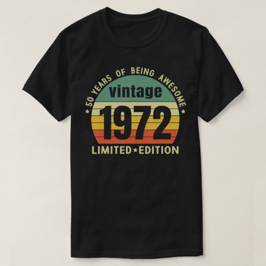 50歳ヴィンテージ1972年限定版50th Birt Tシャツ (デザイン正面)