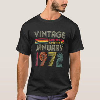 50歳ヴィンテージ1972年1月限定版B Tシャツ