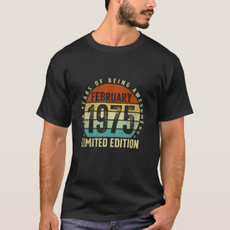 50歳ヴィンテージ1975年2月レトロ50誕生 Tシャツ
