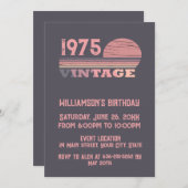 50歳ヴィンテージ50歳の誕生日パーティー 招待状 (正面/裏面)