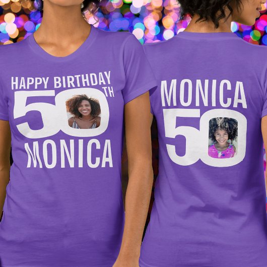 50歳名前をカスタムする写真テンプレート白 Tシャツ