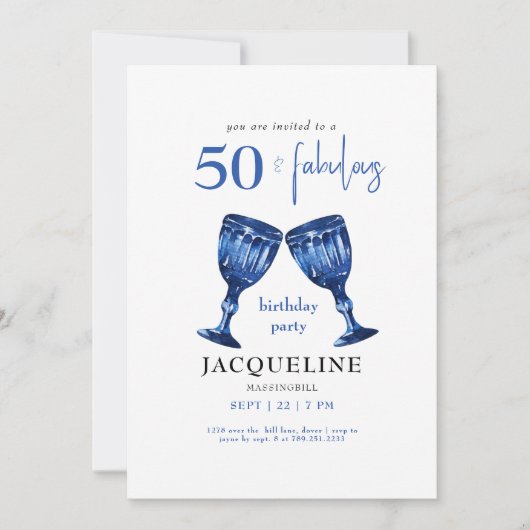 50歳地中海の&素晴らしい誕生日パーティー 招待状 (正面)