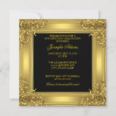 50歳祝生誕祭パーティー金ゴールドゴールデン50ブラック 招待状 (裏面)