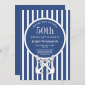 50歳航海の誕生日パーティー海軍ブルーガイ 招待状 (正面/裏面)