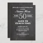 50歳誕生パーティーの黒板サプライズ招待状 招待状 (正面/裏面)