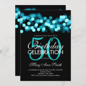 50歳誕生パーティーターコイズハリウッドグラム 招待状 (正面/裏面)